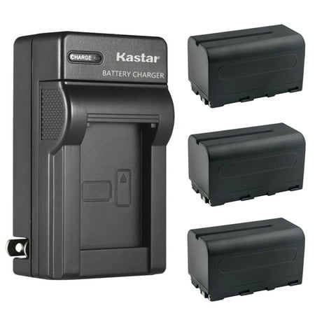 Kastar 3-Pack NP-F750 / NP-F770 Battery and AC Wall Charger Replacement for FEELWORLD F570 5.7 INCH SMALL DSLR CAMERA FIELD MONITOR  S55 5.5 INCH CAMERA DSLR FIELD MONITOR