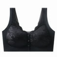 thumbnail image 2 of Feancey Womens Front Closure Bras No Underwire Comfort Support Bra Wide Strap Casual Everyday Brassieres Push Up Bralette Daily Wear Black L, 2 of 4