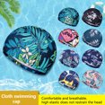 thumbnail image 4 of LJNYFDC Bathing Hat Breathable Fabric Swimming Hat Exquisite Pattern High Elastic Quick Dry Tear resistant Protective Polyester Unisex Print Swimming, 4 of 7