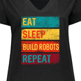 thumbnail image 4 of Inktastic Robotics Eat Sleep Build Robots Repeat Women's Plus Size V-Neck T-Shirt, 4 of 5
