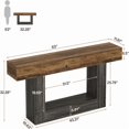 thumbnail image 3 of 63" Farmhouse Console Table - Rustic Brown Grain Top & Vintage Gray U-Shaped Base, E1 MDF with Lower Shelf, Versatile for Entryway, Living Room, Behind Couch, TV Stand, 3 of 6