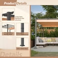 thumbnail image 3 of 10' x 8' Metal Gazebo and Pergola, Retractable Pergola with Canopy Sun Shelter, Outdoor Pergola for Backyard Garden Patio, Brown, 3 of 9