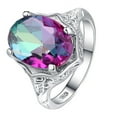 thumbnail image 1 of Wedding Ring Decorative Ellipse Colorful Zircon Engagement Ring Jewelry Ring for Women, 1 of 10
