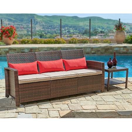 Suncrown Outdoor Furniture Patio Sofa Couch Seats 3 Garden Suncrown Outdoor Furniture Patio Sofa Couch Seats 3 Garden Backyard Porch Or