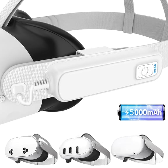 Battery Pack for Meta Quest 3S/3/2, 5000mAh Fast Charging Battery for Oculus Quest 3S/3/2 Accessories, Extended VR Headset Battery, Lightweight and Portable Charger for Extra 2-4H