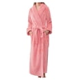 thumbnail image 1 of Baberdicy Robes for Women, Women's Robe Bathrobe Solid Coat Sleeved Long Clothes Winter Lengthened Splicing Home Color Robe, 1 of 4