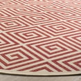 thumbnail image 3 of Safavieh Linden Joetta Geometric Indoor/Outdoor Area Rug, Red/Creme, 6'7" x 6'7" Round, 3 of 8