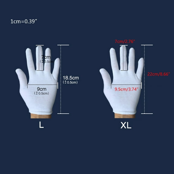 3 Pairs White Cotton Gloves Coin Gloves for Women Men Serving Archival Jewelry Silver