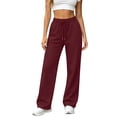 thumbnail image 2 of Kctiaxy Sweatpants Women High Waisted Drawstring Solid Color Long Joggers Wide Leg Comfy Lightweight Open Bottom Sports Pants with Pockets, 2 of 8