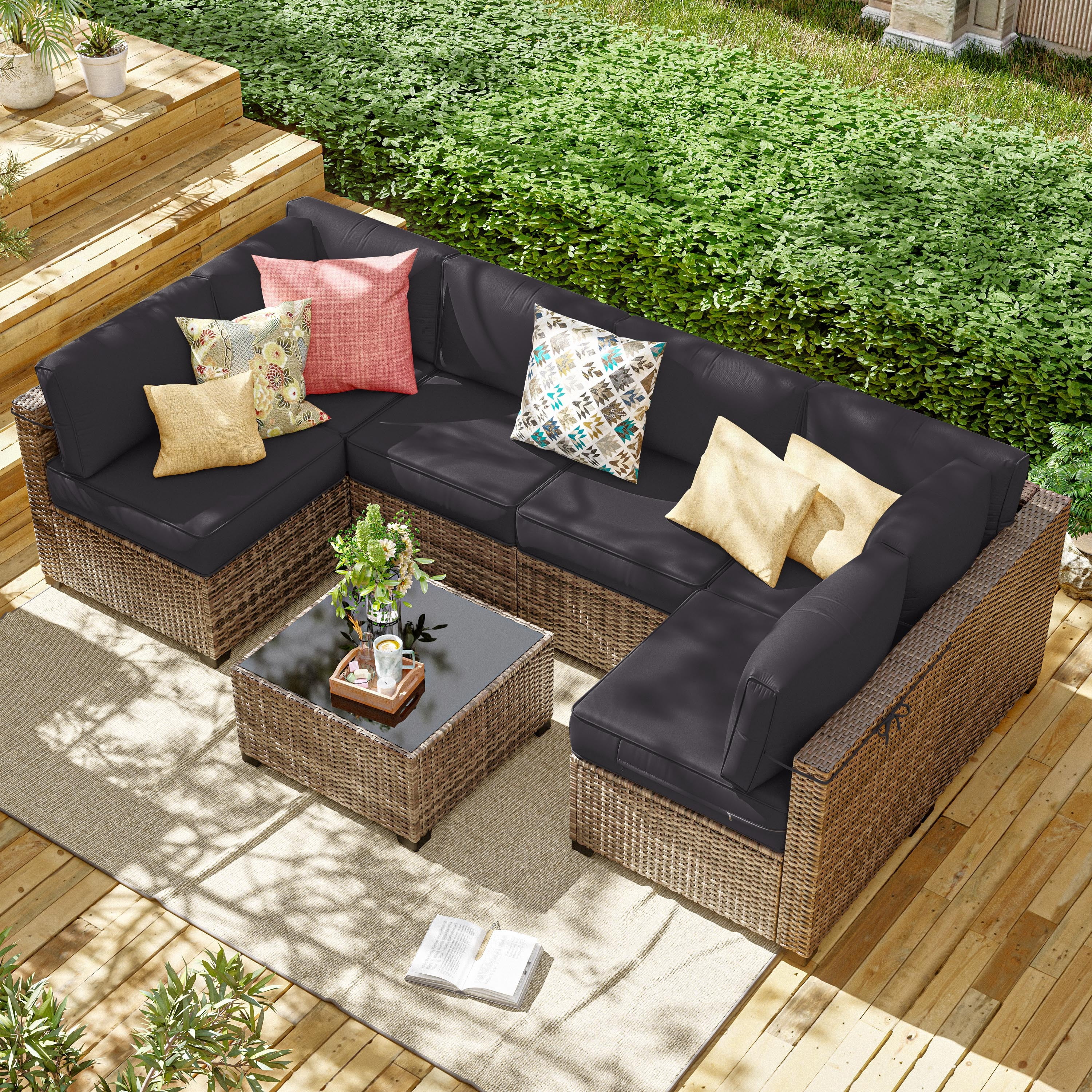 Kimunuk 14 Pcs Outdoor Cushion Slipcovers, Replacement Outdoor Patio Cushion Covers with 3 Size, Waterproof and Zippered, Fit for Outdoor Furniture, Patio Sofa Couch, Covers Only, Grey