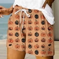 thumbnail image 2 of Bovemsi Comfy Shorts for Women Palazzo Pants for Women Orange Halloween Themed Printed Comfort Shorts M, 2 of 4