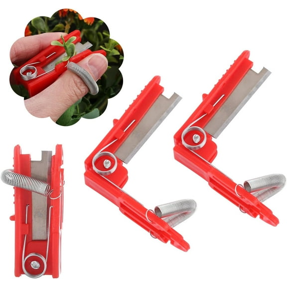 3 Pack Garden Herb Snips Bonsai Pruning Scissors Gardening Thumb Knife Cutter Picking Finger Knives for Trimming Plants Bushes Cutting Leaf Tips Flower Dead Heads Harvesting Propagation