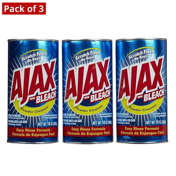 Ajax Poudre Nettoyant avec de l'Eau de Javel, 14 Oz - Pack de 3