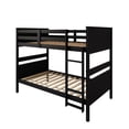 thumbnail image 6 of Home Design Lorain Twin over Twin Solid Wood Bunk Bed with Sturdy Guardrails and Ladder, Black, Easy Assembly, 6 of 16