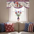 thumbnail image 4 of Independence Day Tie Up Valances Curtain, Adjustable Kitchen Red Blue USA Flag Floral Fireworks Linen Texture Valances for Windows Decor, Rod Pocket Short Curtains Set for Bedroom/Bathroom, 54"x18", 4 of 9
