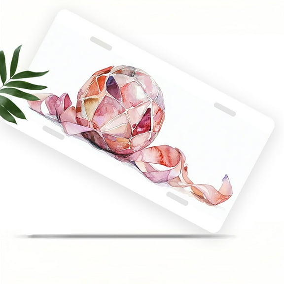 License Plate, Watercolor Mosaic Ball Decorative Front,Personalized Stainless Steel License Plate Cover For Men Women,12.2" X 6.2"