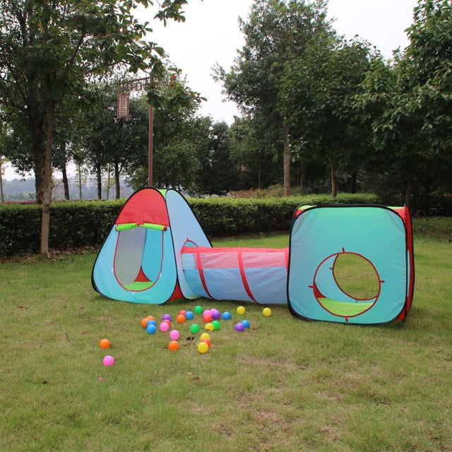 Kids Playhouse 3-in- Tent Crawl Tunnel Para Playa, Patio Trasero, Camping, Hogar, Jardín, Parque, Fiestas, Guardería Hugo Juguete de la tienda del juego
