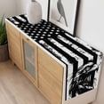 thumbnail image 4 of American Flag Table Runner - 108 Inch Long, Kitchen Dining Table Runner Dresser Scarves, Black US Flag Eagle Farmhouse Decor for Coffee Tables Wedding Party Banquet, 4 of 8