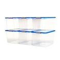 thumbnail image 2 of Homz 64 Qt Secure Latch Large Storage Container Bin w/ Blue Lid, Clear (6 Pack), 2 of 11