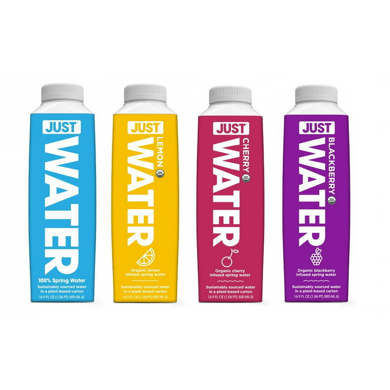 JUST Water Variety Pack - Spring Water Infused with Organic Fruit –  Eco-Friendly Boxed Bottled Water - Zero Sugar, Artificial Flavors, or  Sweeteners