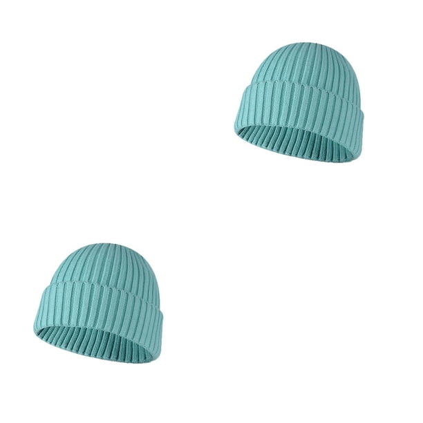 Minnieouse Adultos Gorro Práctico Sombrero Cálido Exquisito Mujeres Hombres Adultos Sombreros Tejidos Artesanales Gorros Sombreros para Invierno Azul 2piezas