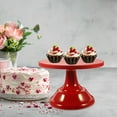 thumbnail image 5 of Dessert Serving Plate 10 Inch Red Round Cake Stand Wedding Props Snacks Cookies Built God Tough Paper Cup Wrought Iron, 5 of 6