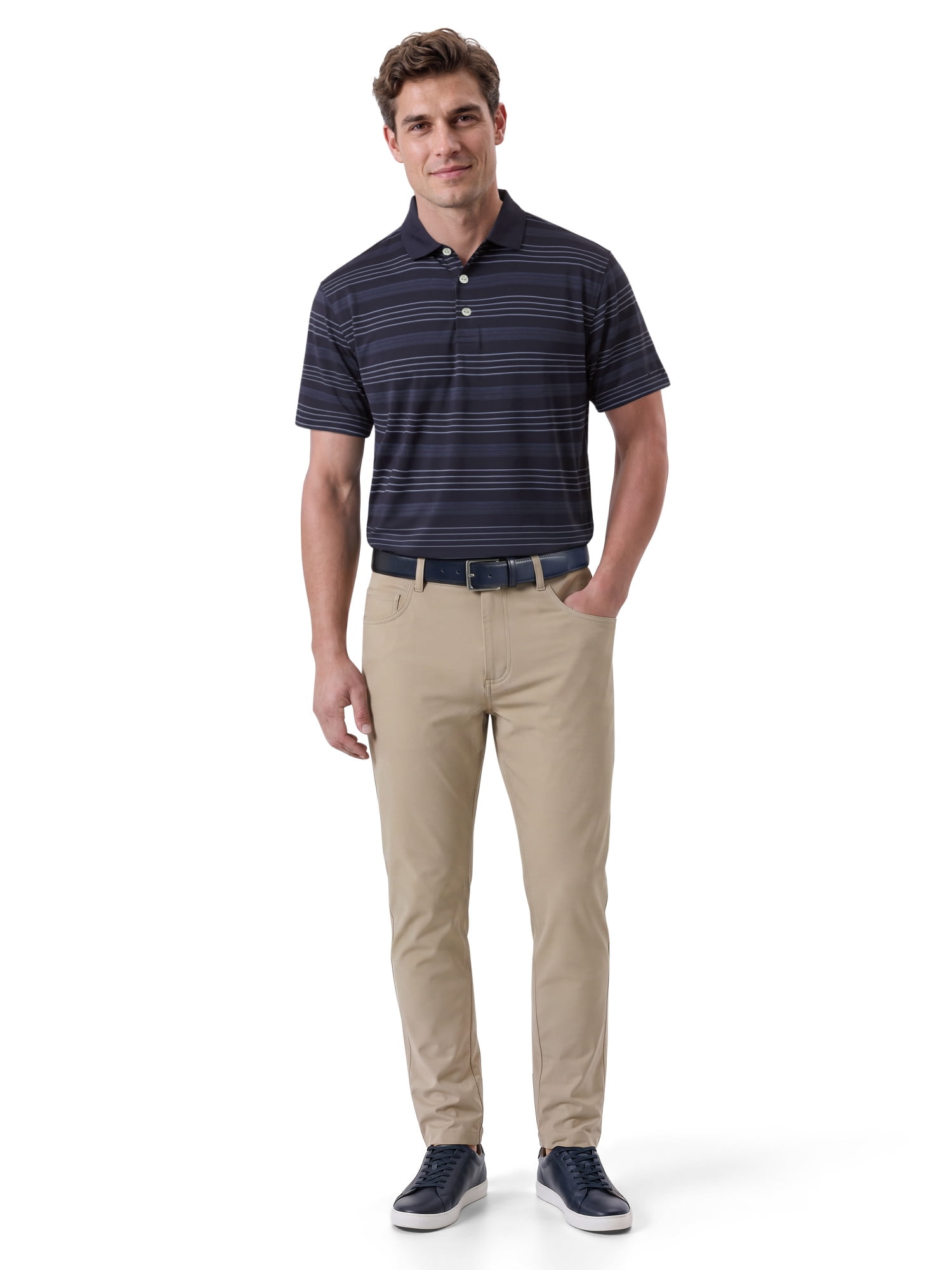 Ben Hogan Performance Men's & Big Men's Striped Short Sleeve Polo Shirt, up to 5XB