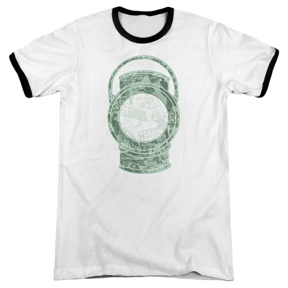 DC Comics Lantern Cover Adult Ringer T-Shirt White/Black