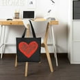 thumbnail image 2 of GOSMITH Reusable Grocery Bags Heart Shaped Printed Valentine's Day - Large Capacity Shoulder Bag 14.1x15.7in, 2 of 6