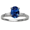 thumbnail image 2 of Tommaso Design� Oval 8x6 mm Created Blue Sapphire Engagement Ring, 2 of 9
