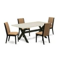 thumbnail image 6 of East West Furniture X627LA147-5 5-Piece Beautiful Dining Room Table Set an Excellent Linen White rectangular Table Top and 4 Gorgeous Solid Wood Legs and Linen Fabric Seat Parson Dining Chairs..., 6 of 10