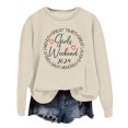 thumbnail image 4 of WEAIXIMIUNG Mode Femmes Chandails à Capuchon & Chandails en Molleton Grande Taille Chandails en Molleton pour Femmes Décontracté Manches Longues Tee-Shirts Graphiques Col Rond Chandails en Molleton Pull Tops pour Femmes, 4 of 4