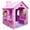 Pink + Purple, variant on Costway Kids EVA Foam Playhouse with Roof, Chimney, Windows & Doorways for Creative Play Pink + Purple