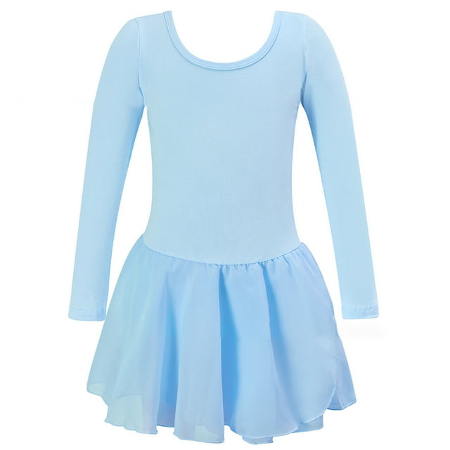Robes Filles Manches Longues Justaucorps de Danse Ballet Tutu Tenue pour Tout-Petits et Enfants Tissu Confortable Doux Extensible pour Performance et Pratique