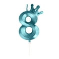 thumbnail image 1 of Number Birthday Candle 3D Designed Happy Birthday Candles Anniversaries Blue, 1 of 8