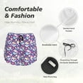 thumbnail image 4 of Bixox Women's blue flower Skull colorful pattern 2 in 1 Running Shorts - Lightweight Athletic Workout Gym Yoga Shorts Liner with Pockets - Small, 4 of 5