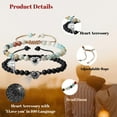 thumbnail image 4 of Eosunjian 2Pcs/Set His Her Matching Bracelets Projection 100 Languages I Love You Couple Bracelets Heart Pairing Adjustable Beads Bracelets Jewelry Gift Style A, 4 of 13