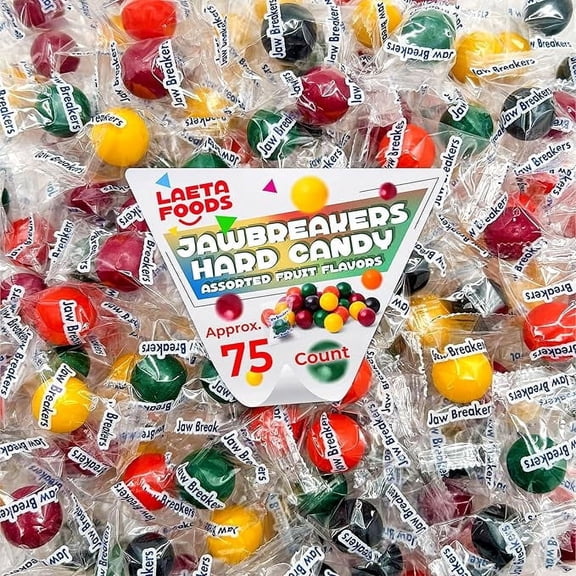 Jawbreakers Hard Candy | 1 Pound Bag | Fruit Flavored Assortment - Approx. 75 Count