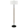 thumbnail image 4 of Evelyn&Zoe Simone 2-Light Floor Lamp with Fabric Shade, Blackened Bronze/Rustic Oak/White, 4 of 5