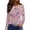 Purple Pink #038, variant on Valentine Day Shirts Womens Love Heart Print Long Sleeve Plus Size Tops Crew Neck Casual Summer T Shirts Wine M
