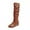 Brown, variant on mgoYE Knee Length Boots For Women Fashion Slouch No Heels Wide Calf Knee High Tall Boots Ladies|Brown 10