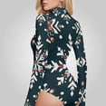 thumbnail image 4 of Christmas Snowflakes Women's Bodysuit Jumpsuit Mock Turtle Neck Long Sleeve TopsOne Piece Leotards Shirt Yoga Outfits, 4 of 8
