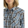 thumbnail image 5 of Wrangler® Women's Long Sleeve Western Snap Plaid Shirt, 5 of 6