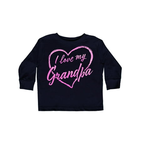

Inktastic I Love My Grandpa in Pink Chalk Heart Gift Toddler Boy or Toddler Girl Long Sleeve T-Shirt