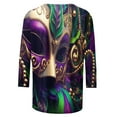 thumbnail image 5 of CEHVOM T-Shirts de Croisière Carnaval pour Adultes, T-Shirts de Mardi Gras pour Femmes à Paillettes, T-Shirts de Mardi Gras pour Femmes T-Shirt Graphique Masque Pailleté, T-Shirts à Manches Longues de Carnaval à Col Rond T-Shirt de Fête Hauts de Carnaval, 5 of 5