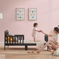 thumbnail image 4 of Costway Lit en Bois pour Enfants et Tout-Petits avec Garde-Corps Noir, 4 of 10
