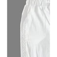 thumbnail image 7 of QATAINLAV Summer Cotton Linen Pants Women Casual Drawstring Waist Hollow Out Straight Leg Trouser Lightweight Beach Pants with Pockets, White, XL, 7 of 7