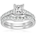 thumbnail image 1 of 1 1/2ct  Princess Cut Diamond Engagement Ring Matching Wedding Band Set, 1 of 4