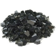 Dagan TG-BLACK 0.25 in. Reflective Fire Glass, Black