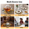 thumbnail image 2 of Welcome Round 13 Inch Placemats Set of 8, Summer Sunflowers Bohemia Floral Rustic Beige HeatResistant Non Slip Place Mats for Dining Table, Wipeable Braided Kitchen Table Mats for Housewarming, 2 of 9